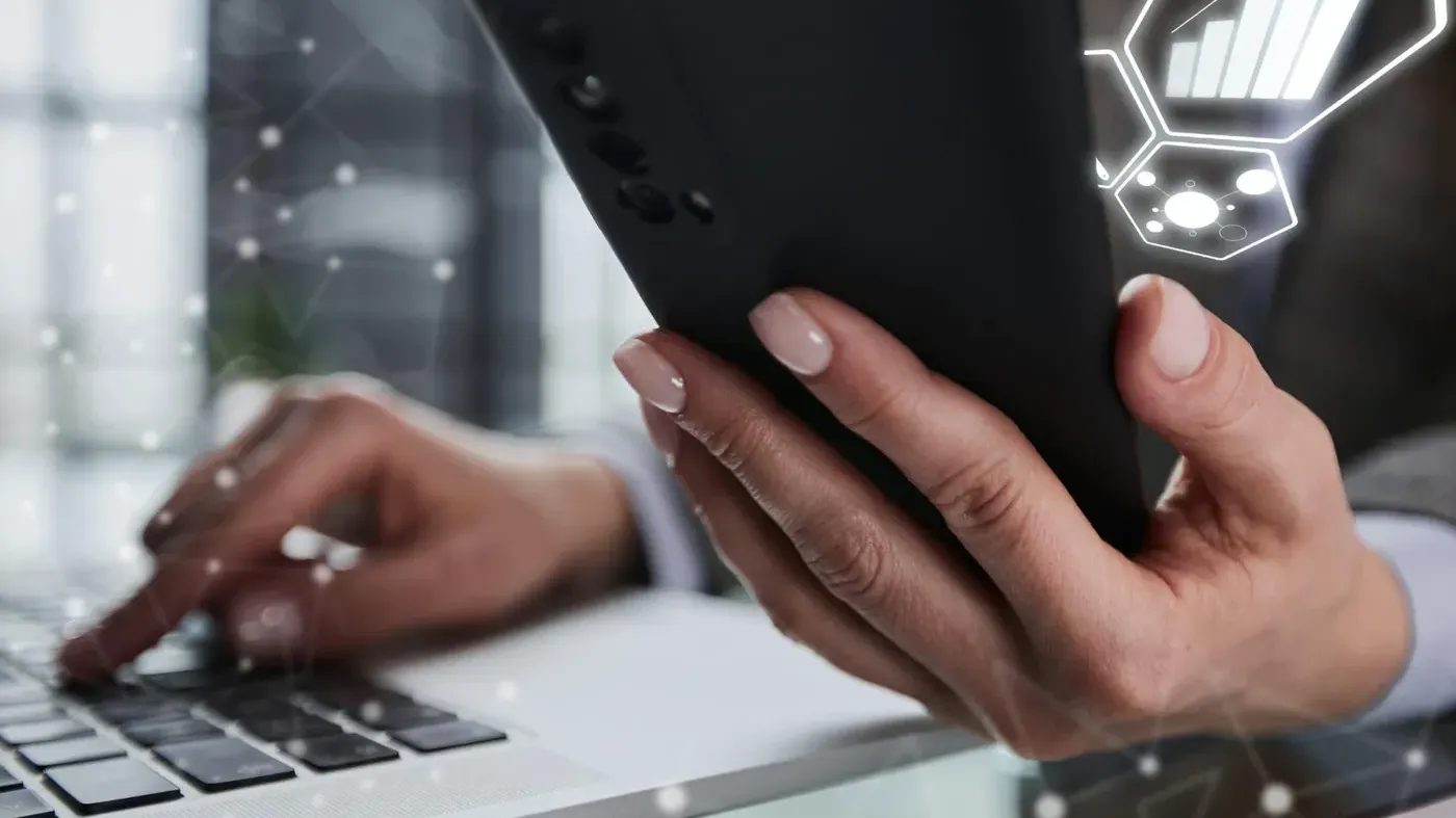 close up of hand holding phone